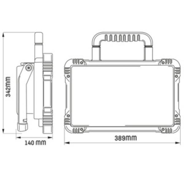 SHADA - Akku-Arbeitsleuchte - 40W 5200lm 5000K IP54 - Baustellentauglich (0300817)